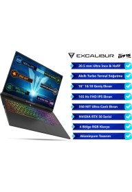 Resim Casper Excalibur G915 Core i7-13620H 24GB 2TB 8GB RTX5070 16" Freedos Gaming Laptop G915.1362-CX70X-C 