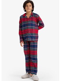 Resim Defacto Erkek Çocuk Pijama Takımı Flanel Uzun Kollu Üst Uzun Alt F0983a825wnrd286 Kırmızı-rd286 