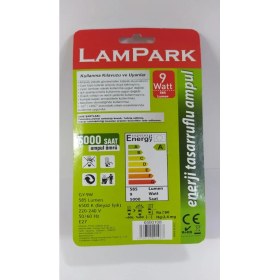 Resim Lampark 9W 585LM E27 Duy Beyaz Işık Tasarruflu Ampul 
