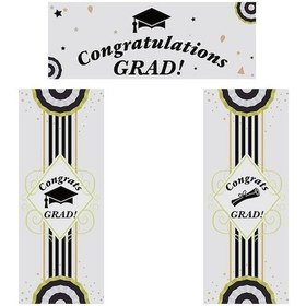 Resim Mezuniyet Fotoğraf Çekimi İçin 3'lü Vinil Pano Seti - 125x45cm Parti Dekoru 