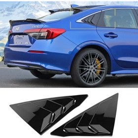 Resim Carmind Honda Civic Fe1 Uyumlu Kelebek Cam Vizörü Piano Black 2022- 