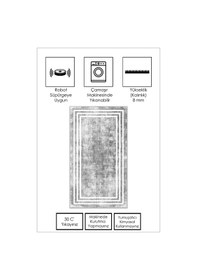 Resim West Home Dijital Baskı Yıkanabilir Kaymaz Taban Leke Tutmaz Gri Mutfak Halısı Salon Halısı Ve Yolluk Wh 413 Grey 