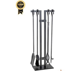 Resim Lüx Ithal Siyah Şömine-soba Maşa Takımı Aksesuar Seti -sgss-018 