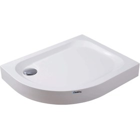 Resim Asimetrik Monoblok Duş Teknesi | Sanacryl - 90x160 / Beyaz / Düz 