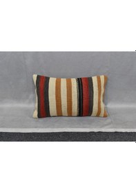 Resim Zehra Abla Halı Yeni El Dokuma Dekoratif Lumbar Kilim Kırlent Yastık Kılıfı 6587 Çok Renkli 