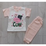 Resim Babexi Kız Bebek Inek Baskılı Pijama Takım 