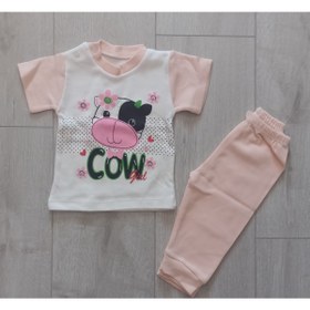 Resim Babexi Kız Bebek Inek Baskılı Pijama Takım 