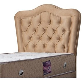 Resim Setaymobilya Baza, Camelli Bej Tek Kişilik Baza + Başlık + Ortopedik Yatak 