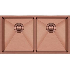 Resim Crauf Stella 4580 Pvd Bakır 2 Gözlü Paslanmaz Çelik Mutfak Eviyesi Bakır 