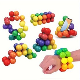 Resim Çeşitli şekillerde çok yönlü plastik boncuklar kutusu, yavaş salınım boncukları, yeni eğlence oyuncakları, aile üyeleri ve gençler için eğitici ve rekreasyonel oyun hediyesi olarak verilir 