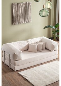 Resim Legom Stil Aktivite Koltuğu Yatak Olabilen Çok Amaçlı Kanepe Krem Krem 