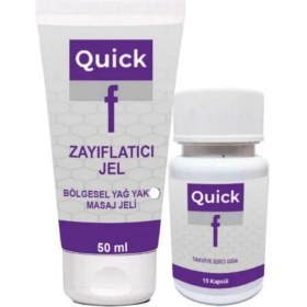 Resim Buğz Quickf Bölgesel Yağ Yakımını Destekleyen Selülitinizin Yeni Sırrı Jel 50 ml + Quickf 15'li Diyet Cap 