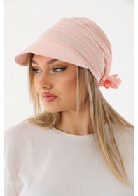 Resim Safari Bağlamalı Pudra Siperli Bandana Vizör Pudra 