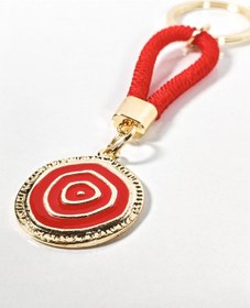 Resim Kırmızı İpli Nazar Boncuğu Detaylı Metal Anahtarlık Canlı, Dikkat Çekici Ve Anlamlı Tasarım Çok Renkli 