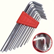 Resim 8 Parça L Biçimli Anahtar Seti, Metrik ve İmp. Ölçüler, Mekanik El Alet Seti, Elektrik Gerektirmez, Cep Boyutunda, Outdoor Kullanım İçin 