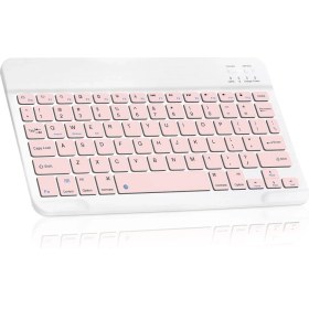 Resim Valkyrie Bluetooth 10 Inç Ios Windows Android Uyumlu Kablosuz Klavye - Türkçe - Şarjlı - Sessiz - Multimedia - Ultra Ince Pembe 