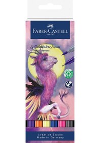 Resim Faber-Castell Goldfaber Aqua 6’lı Çift Uçlu Marker Seti,Fantasy Renkleri,Su Bazlı, Fırça ve Fineliner Uçlu 