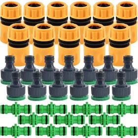 Resim 10 adet bahçe musluk bağlantısı 1/2" su hortumu aksesuarı - dişli bağlantı ve su hortumu bağlantı kiti, uzatma bağlantı kombinasyonu - dayanıklı plastik, araba temizliği ve sera sulama için kullanılmak üzere, hızlı bağlantı 