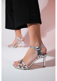 Resim Luvishoes Froya Gümüş Kadın Platform Topuklu Ayakkabı Gümüş 