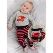 Resim Denokids Itfaiye Erkek Bebek Body Tayt-Pantolon Takım 