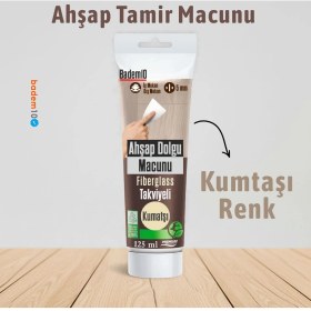 Resim Badem10 Ahşap Parke Tamir Macunu Kumtaşı Renk Mobilya Masa Dolgu Çatlak Çizik Giderici 125 ml Kullanım Hazır 
