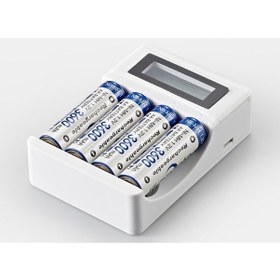 Resim Dancemonkey 4 Yuvalı Pil Şarj Cihazı - Lcd Ekranlı, Aa/aaa/ni-mh Pil Usb 2a Hızlı Şarj 