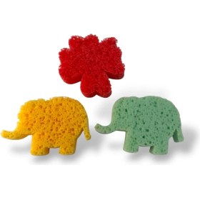 Resim - Bebek Banyo Süngeri ve Çocuk Banyo Lifi ve Süngeri, Bebek Yıkama Süngeri - 3 Adet 