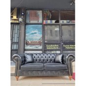 Resim 3A Mobilya Black Deri Chesterfield 