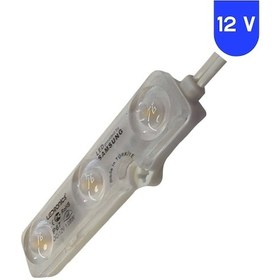 Resim 12 Volt Samsung 1.08 Watt 3 Lensli 4000k Naturel Beyaz 2835 Smd Led Modül Ip65 10 Adet Modül 