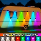 Resim Gaojunshop01 2li Solar Led Aydınlatma Rgb Beyaz Bahçe Balkon Teras Havuz Duvar Dekor 