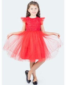 Resim Mnk Baby & Kids Roza Dantel Tütü Kız Çocuk Abiye Elbise Mnk0546 001 