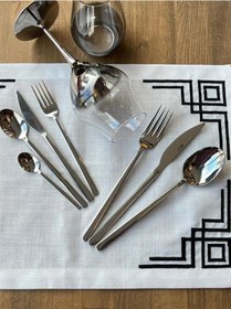 Resim Dali Allegra Silver 42 Parça 6 Kişilik Çatal Bıçak Kaşık Takımı Çkb Gümüş 