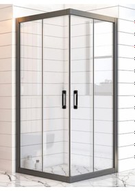 Resim Durul Duşakabin Kare Siyah Profil Şeffaf 5Mm Siyah 