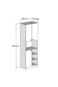 Resim Mezza 3002 Order 3 Kapaklı Çok Amaçlı Dolap Beyaz Renk 