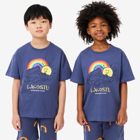 Resim Lacoste Çocuk Bisiklet Yaka Mor T-Shirt 