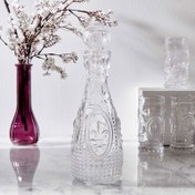 Resim Alegre Glass Fleur De Lis Kapaklı Karaf - 14x33 cm 