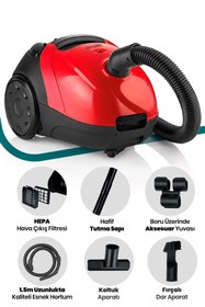 Resim GoldMaster Titiz Kırmızı Yıkanabilir Toz Torbalı 2,5 Litre Kapasiteli 900w 5 Yıl Garantili Elektrikli Süpürge 