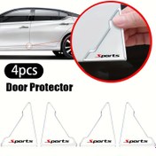 Resim 4 adet Spor Araba Kapı Kenarı Koruyucuları, PVC Şeffaf Köşe Koruyucu, Tüm Araç Modelleri için Evrensel Oto Kapı Tampon Koruyucu Çizik Önleyici Etiket 