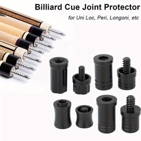 Resim Billiard Cues için özel siyah kapaklar ile Uni Loc Wavy için tasarlanmış dayanıklı plastik ekleme koruyucuları seti. 