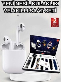 Resim Toptan Bulurum 2025 Model Akıllı Saat ve 2.Nesil TWS Bluetooth Kulaklık Yüksek Ses Kaliteli 