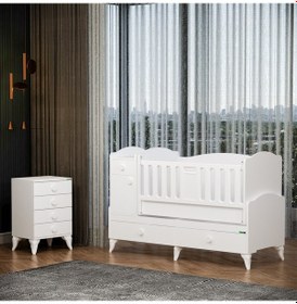 Resim Sude Beşik Yıldız Şifonyer Beyaz 