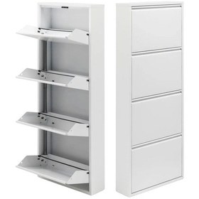 Resim 4'lü Metal Ayakkabılık - Beyaz 