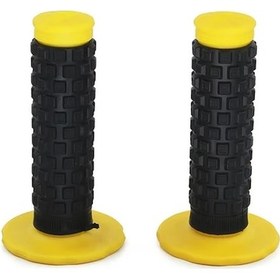 Resim Dashanshop 2 Adet Sarı Motosiklet Elcik Tutacak 7/8" Anti-kayma Kauçuk Dirt Bike Universal 