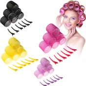 Resim 12'li set ekstra büyük çaplı 6.0cm klipsli bukle, uzun, orta, kısa saçlar, perçemler, kalın ve seyrek saçlar için uygun kendinden tutunabilen bukle 