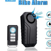 Resim Xuweiwei Siyah 113db Bisiklet Anti Hirsiz Alarmi Uzaktan Kumandali Ip65 Su Gecirmez 6 Ay Pil Omurlu 