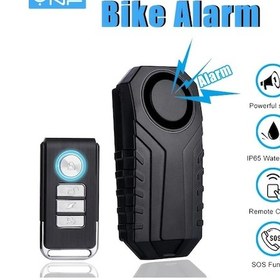 Resim Xuweiwei Siyah 113db Bisiklet Anti Hirsiz Alarmi Uzaktan Kumandali Ip65 Su Gecirmez 6 Ay Pil Omurlu 