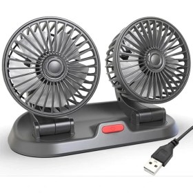 Resim Misda Store F410 USB Çift Başlıklı Araç Fanı Oto Fan Vantilatör ve Numaratör, Siyah 