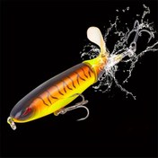 Resim 1 adet Topwater Pooper Yem, Yumuşak Dönen Kuyruklu Yapay Yem, Balıkçılık Takımı 
