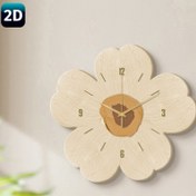 Resim 2D Düz, 1 adet Sessiz Duvar Saati Çiçek Tasarımı ile - Beyaz Çiçek ve Altın Detaylar, Geometrik Ahşap Duvar Sanatı Oturma Odası, Yatak Odası, Mutfak için - Pil ile Çalışır (AA Dahil Değil) - Ev Dekoru, Saat Duvar Dekoru, Yatak Odası Aksesuarı, Zarif Dekor Parçası, 2D Düz 