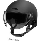 Resim Motosiklet Kaskı Klasik Retro Scooter Yarım Kask - Siyah M9h1gu Siyah 